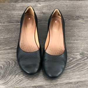 Clarks leather wedges